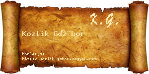 Kozlik Gábor névjegykártya
