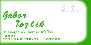 gabor kozlik business card